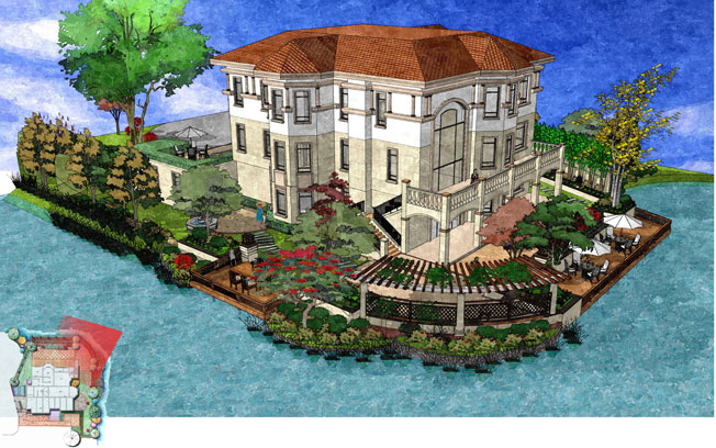 南郊莊園33號別墅設(shè)計施工案例